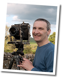 Photography portrait of Mark Banks, Landscape Photographer with Ebony Large Format View Camera in the Yorkshire Dales
